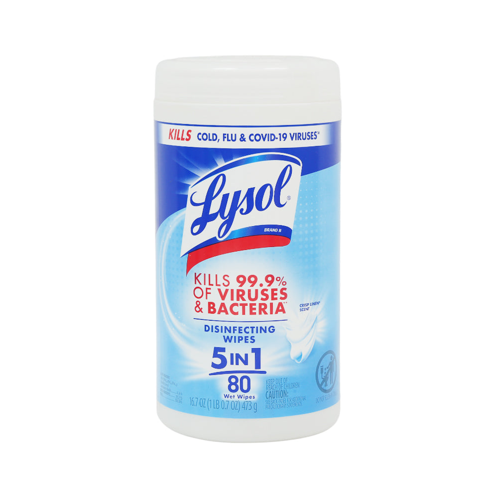LYSOL WIPES DISINFECTING 5IN1 CRISP LINEN 80S 473 GM Default Title - MamasJan Grocery Nonfood