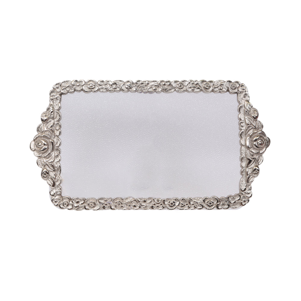 TRAY ACRYLIC SILVER SMALL 2001 Default Title - MamasJan Crockery
