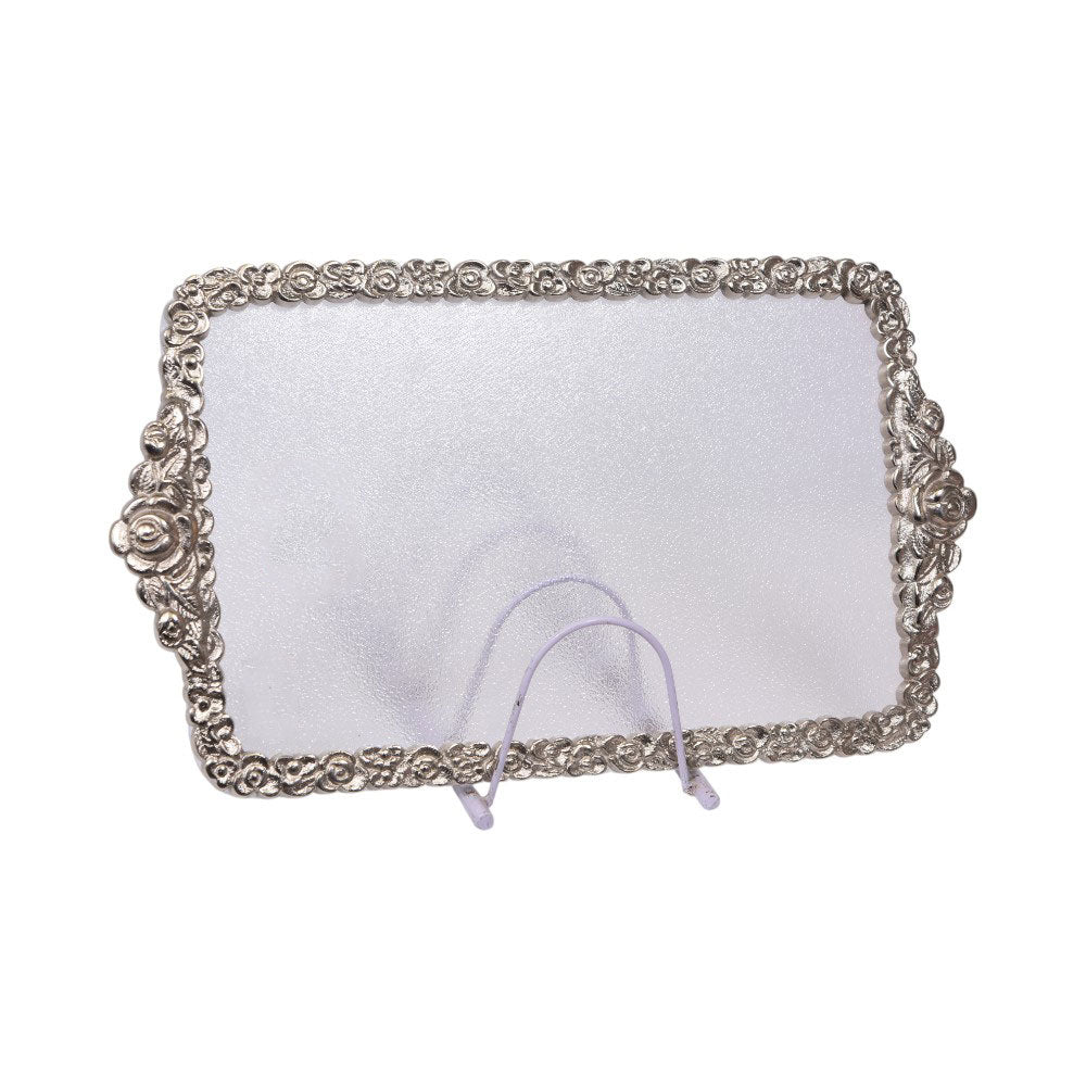 TRAY ACRYLIC SILVER MEDIUM 2001 Default Title - MamasJan Crockery