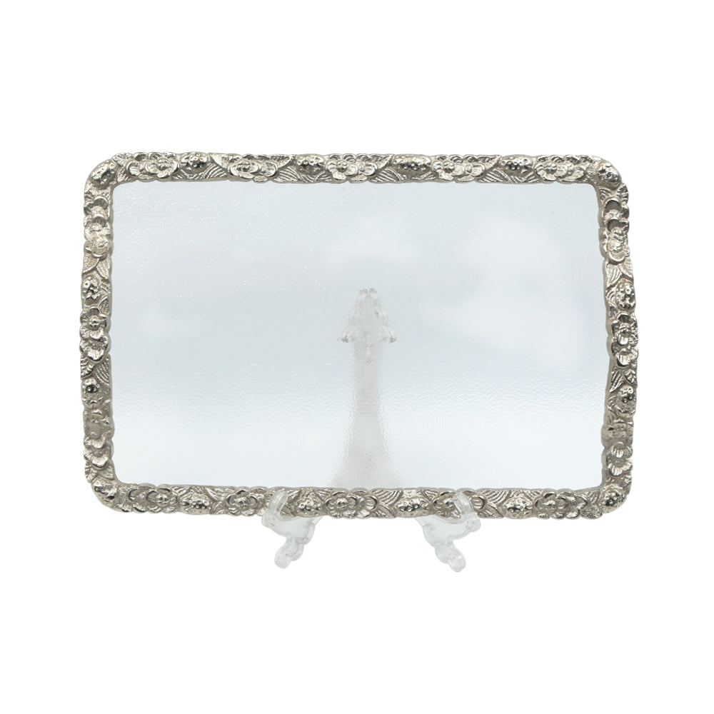 TRAY ACRYLIC SILVER MEDIUM 2003 Default Title - MamasJan Crockery