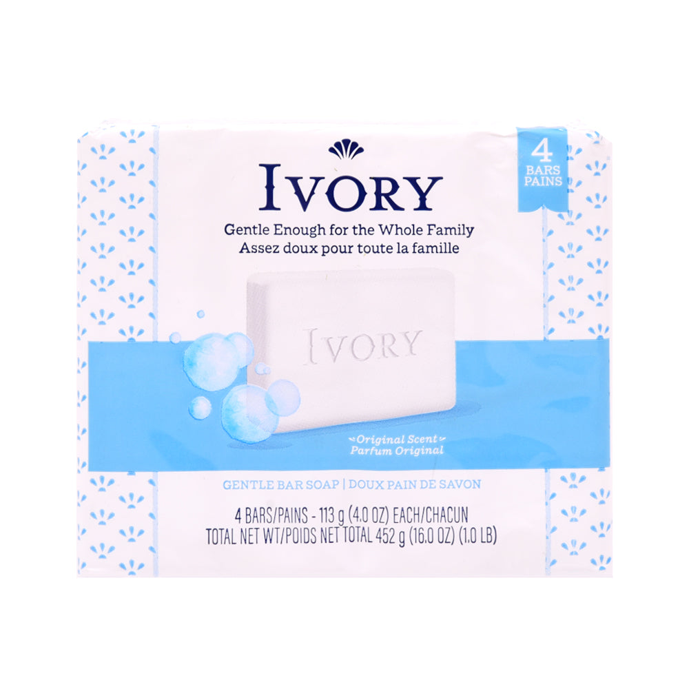 IVORY SOAP BARS GENTLE ORIGINAL 4PC PACK 4X113 GM Default Title - MamasJan skincare