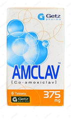 Amclav Tablets 375mg (1 Bottle = 6 Tablets)