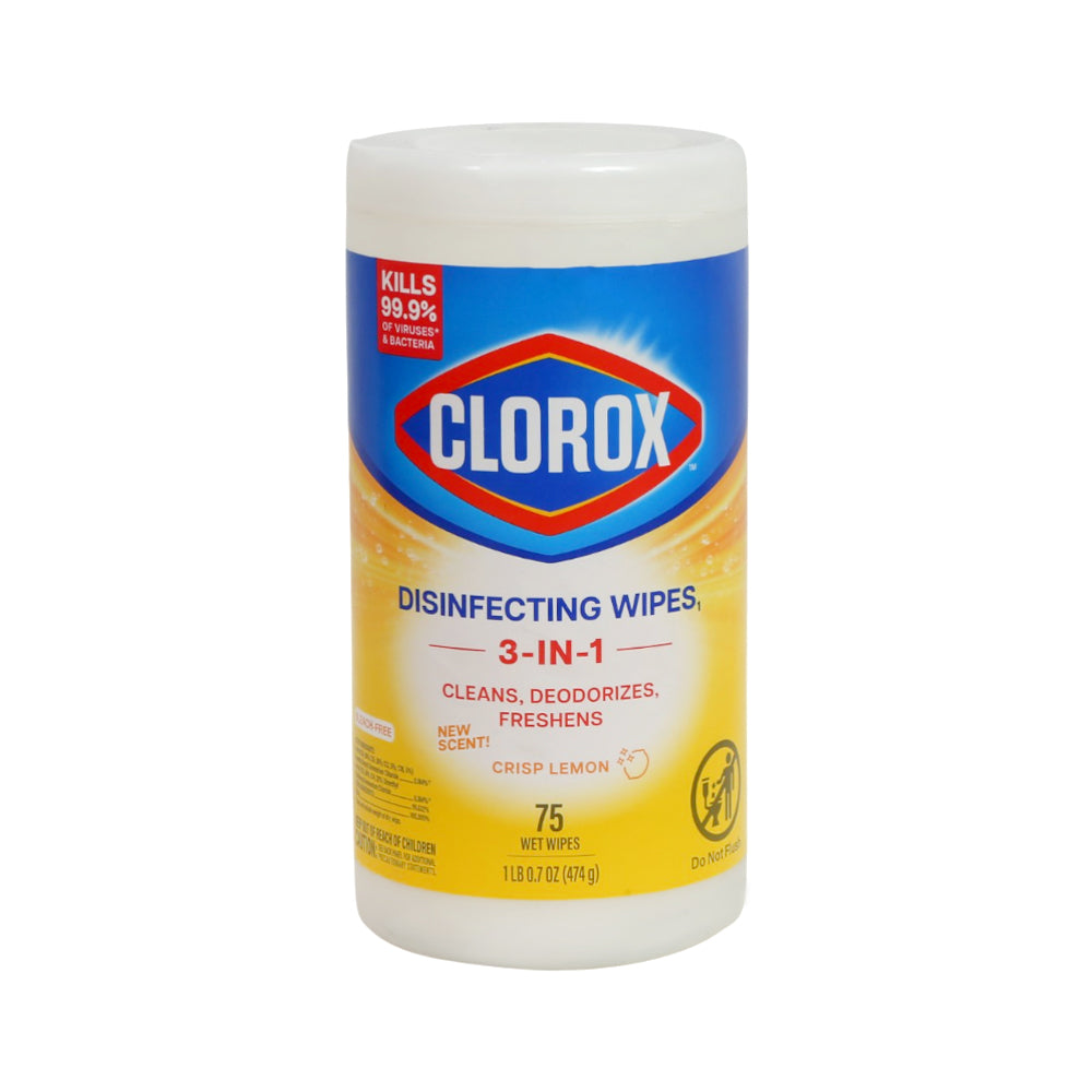 CLOROX WIPES DISINFECTING 3IN1 CRISP LEMON 75S 474 GM Default Title - MamasJan Grocery Nonfood