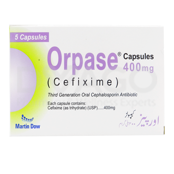 Orpase Capsules 400mg (1 Box = 1 Strip)(1 Strip = 5 Capsules)