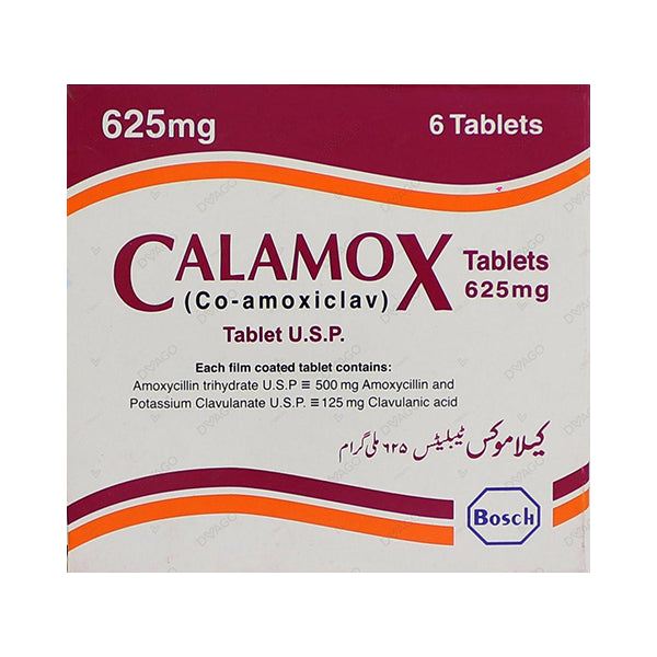 Calamox Tablets 625mg (1 Box = 1 Strip)(1 Strip = 6 Tablets)