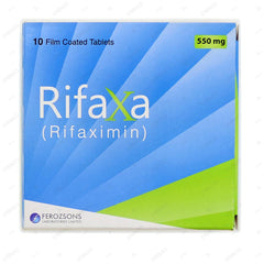 Rifaxa Tablets 550mg (1 Box = 1 Strip)(1 Strip = 10 Tablets)