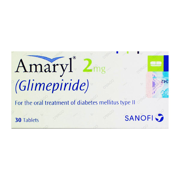 Amaryl Tablets 2mg (1 Box = 2 Strips) (1 Strip = 15 Tablets)