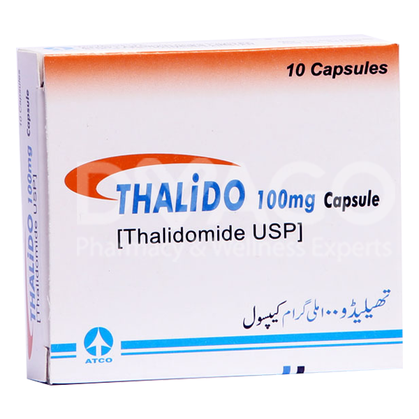Thalido Capsules 100mg (1 Box = 1 Strip)(1 Strip = 10 Capsules)