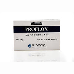 Proflox Tablets 500mg (1 Box = 1 Strip)(1 Strip = 10 Tablets)
