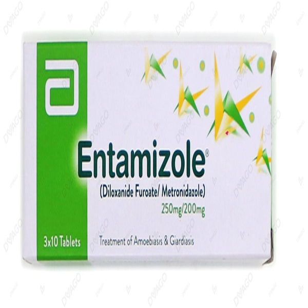 Entamizole Tablets 250mg/200mg (1 Box = 3 Strips) (1 Strip = 10 Tablets)