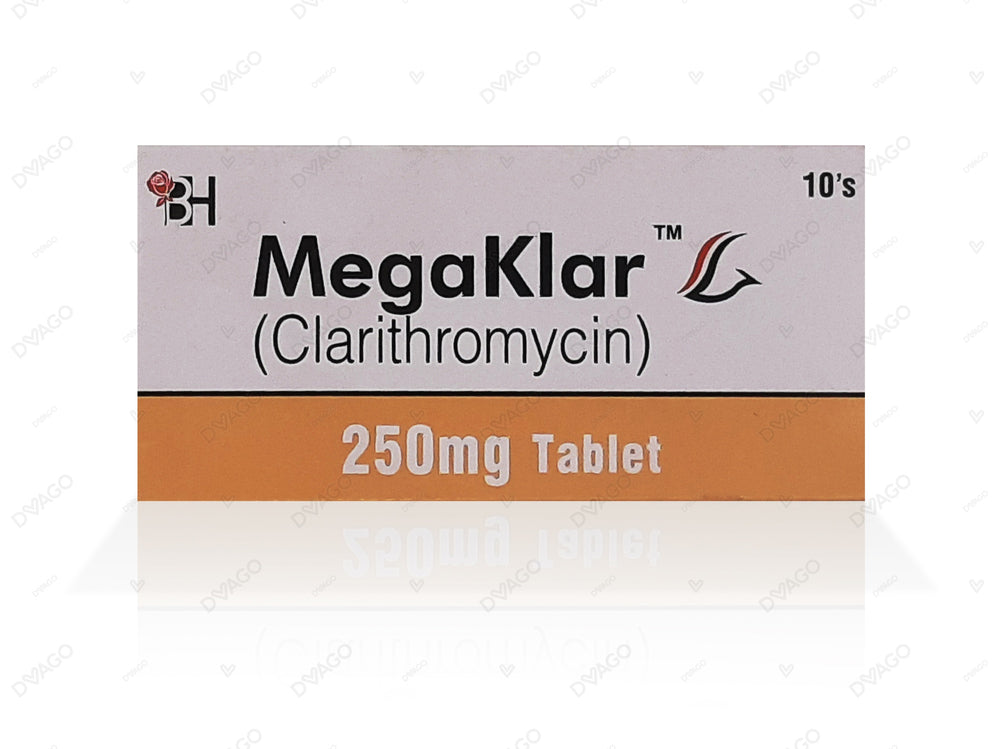 Megaklar Tablets 250mg (1 Box = 1 Strip)(1 Strip = 10 Tablets)