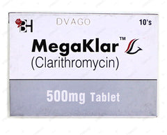 Megaklar Tablets 500mg (1 Box = 1 Strip)(1 Strip = 10 Tablets)
