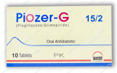 Piozer-G Tablets 15mg/2mg (1 Box = 1 Strip)(1 Strip = 10 Tablets)