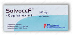 Solvocef Capsules 500mg (1 Strip = 6 Capsules)