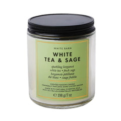 BBW SINGLE WICK CANDLE WHITE TEA & SAGE 198G Default Title - MamasJan Makeup