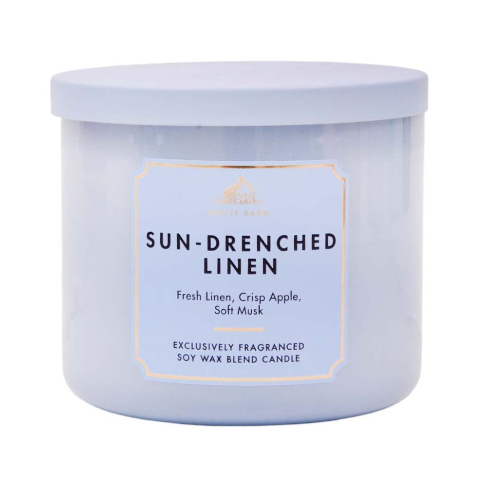 BATH AND BODY WORKS SUN-DRENCHED LINEN CANDLE 411G Default Title - MamasJan Makeup