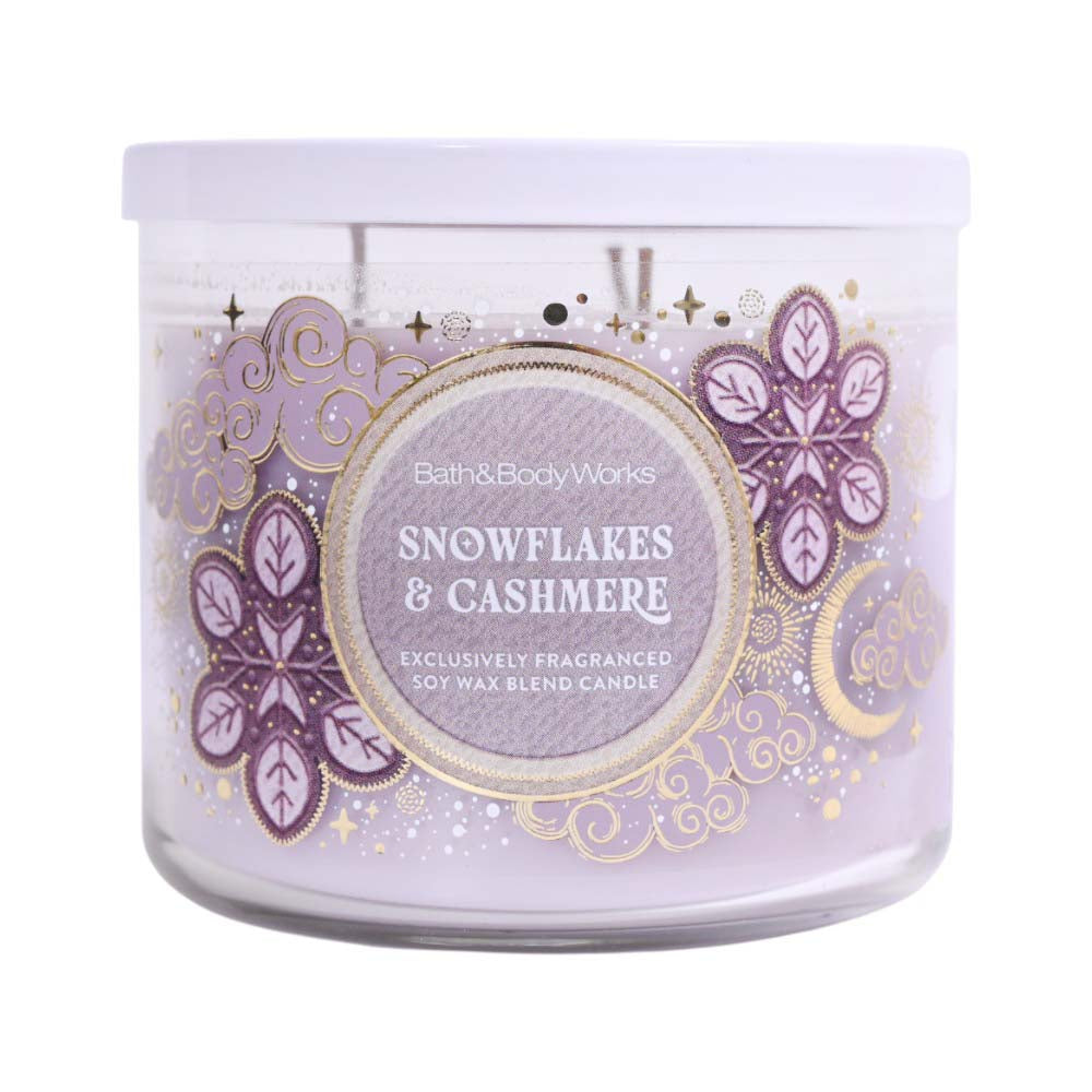 BATH AND BODY WORKS SNOWFLAKES & CASHMERE CANDLE 411G Default Title - MamasJan Makeup
