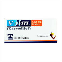 Vadil Tablets 3.125mg (1 Strip = 10 Tablets)