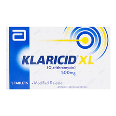 Klaricid XL Tablets 500mg (1 Box = 1 Strip)(1 Strip = 5 Tablets)