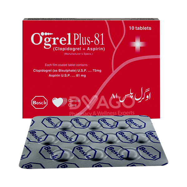Ogrel Plus 81 Tablets 75/81mg (1 Box = 1 Strip)(1 Strip = 10 Tablets)