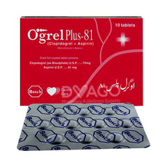 Ogrel Plus 81 Tablets 75/81mg (1 Box = 1 Strip)(1 Strip = 10 Tablets)