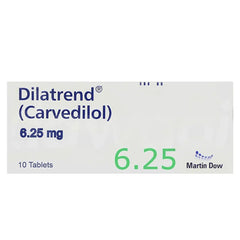 Dilatrend Tablets 6.25mg (1 Box = 1 Strip)(1 Strip = 10 Tablets)