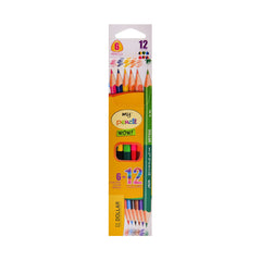 PDC16 DOLLAR MY PENCIL PENCIL COLORS DUAL SIDED 12 COLORS Default Title - MamasJan Toys