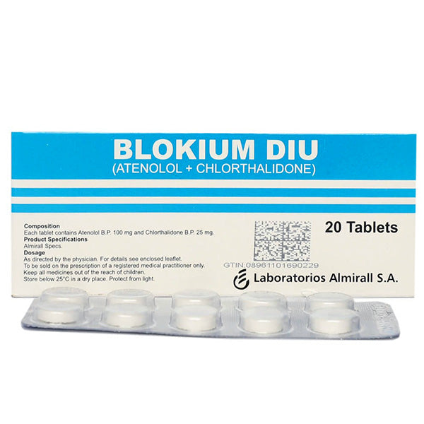 Blokium DIU Tablets 100mg/25mg (1 Strip = 10 Tablets)