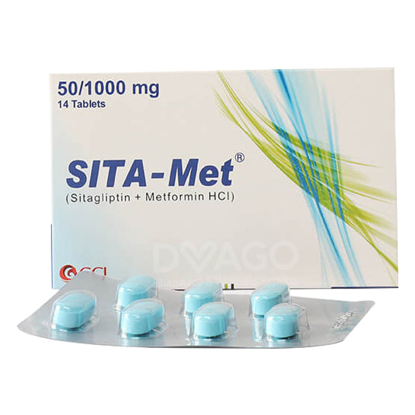 Sita Met Tablets 50/1000mg (1 Box = 2 Strips) (1 Strip = 7 Tablets)