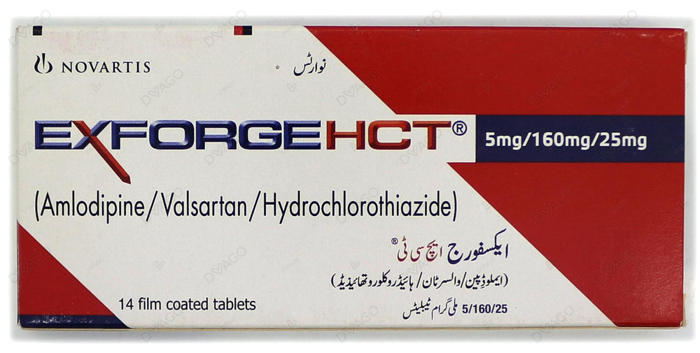 Exforge HCT Tablets 5/160/25mg (1 Box = 2 Strips) (1 Strip = 7 Tablets)