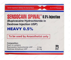 Sensocain Spinal Injection 0.5% 4ml (1 Box = 5 Ampoules)