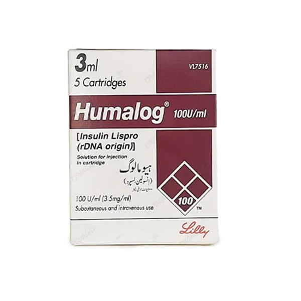 Humalog Lispro 3ml Injection 100U/ml Cartridges (1 Box = 1 Injection)