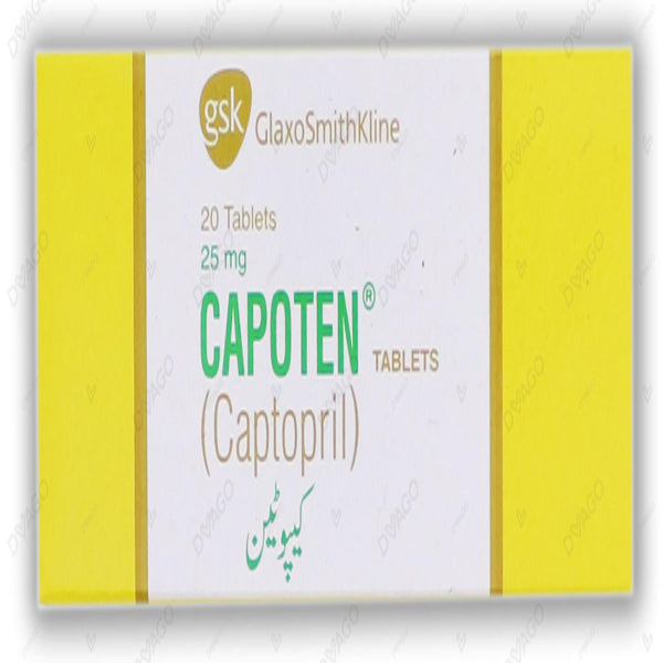 Capoten Tablets 25mg (1 Strip = 10 Tablets)