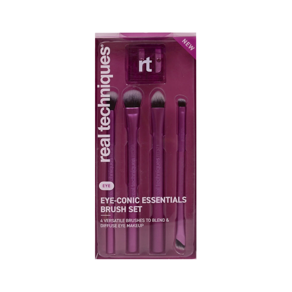 REAL TECHNIQUE EYE CONIC ESSENTIALS 4PC BRUSH& SHARPNER Default Title - MamasJan Makeup