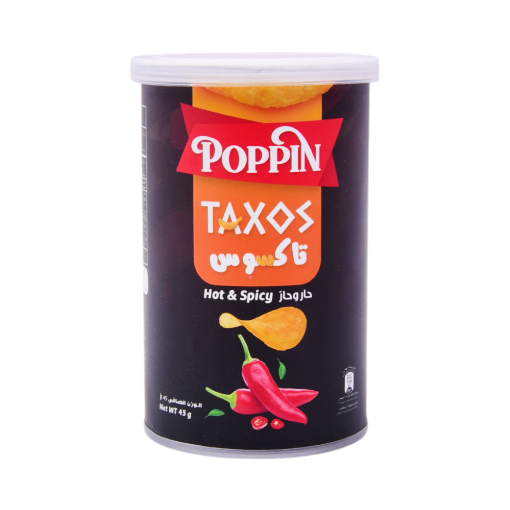 POPPIN CHIPS TAXOS HOT & SPICY 45 GM Default Title - MamasJan GroceryFoods