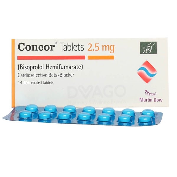 Concor Tablets 2.5mg (1 Box = 1 Strip)(1 Strip = 14 Tablets)