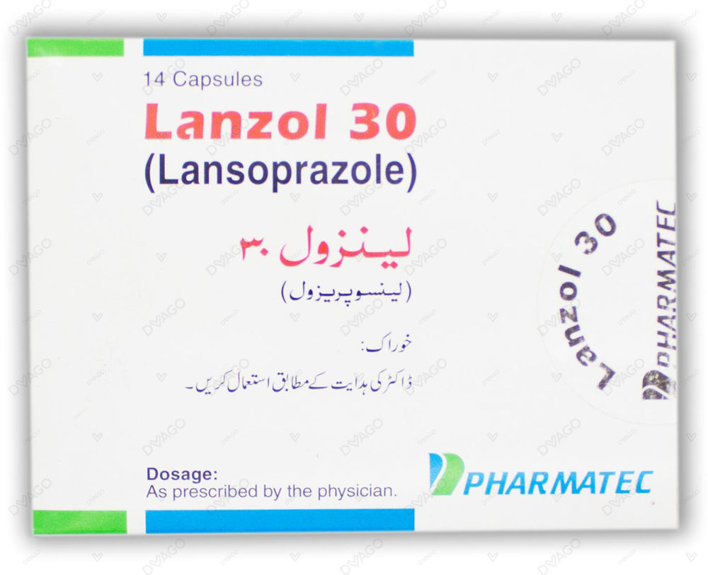 Lanzol Capsules 30mg (1 Box = 1 Strip)(1 Strip = 14 Capsules)