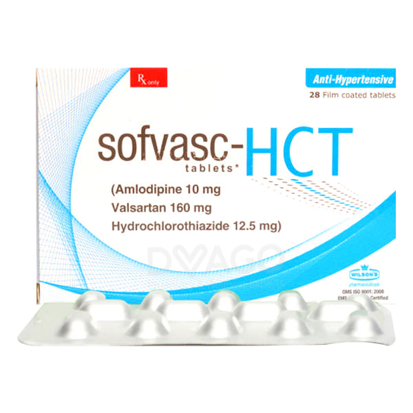 Sofvasc HCT Tablets 10/160/12.5mg (1 Strip = 14 Tablets)