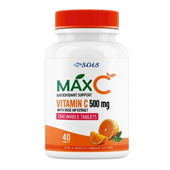 MaxC - Vitamin C 500mg Chewable Tablets (1 Bottle = 40 Tablets)