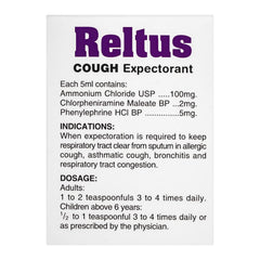 Pharmatec Reltus Cough Expectorant, 120ml product image 3 - Mamasjan