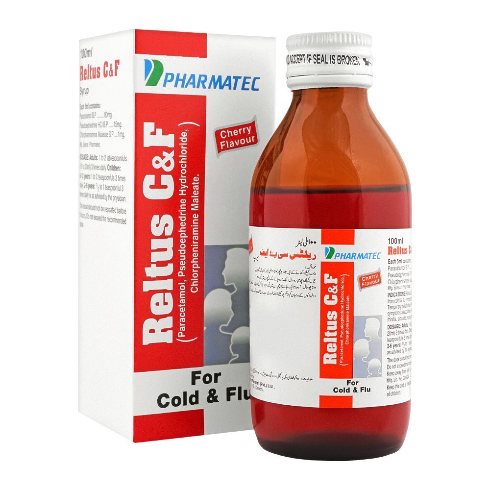 Pharmatec Reltus C&F Syrup, 100ml product image - Mamasjan