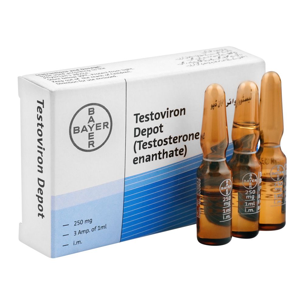 Bayer Pharmaceuticals Testoviron Injection, 250mg, 3-Pack product image - Mamasjan