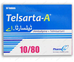 Telsarta A Tablets 10mg/80mg (1 Box = 1 Strip)(1 Strip = 10 Tablets)