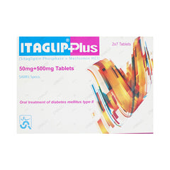 Itaglip Plus Tablets 50mg/500mg (1 Strip = 7 Tablets)