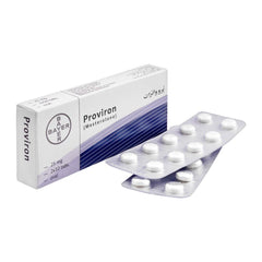 Bayer Pharmaceuticals Proviron Tablet, 25mg, 20-Pack product image - Mamasjan