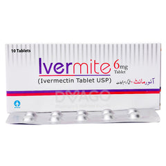 Ivermite Tablets 6mg (1 Box = 1 Strip)(1 Strip = 10 Tablets)