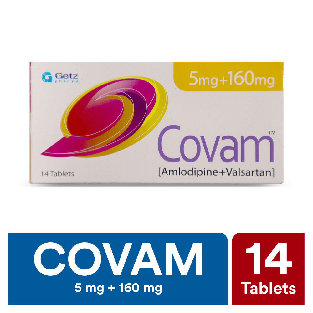 Covam Tablets 5mg+160mg (1 Strip = 7 Tablets)