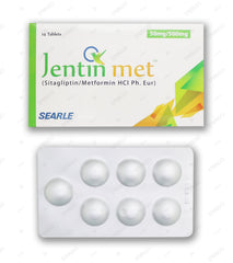 Jentin Met Tablets 50mg/500mg (1 Box = 2 Strips) (1 Strip = 7 Tablets)