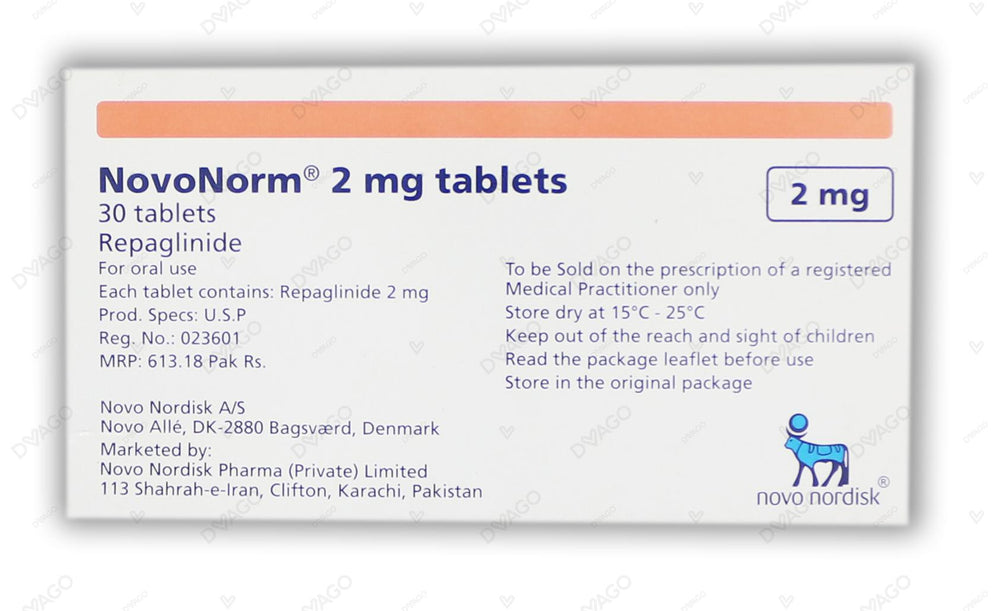 Novonorm Tablets 2mg (1 Strip = 15 Tablets)
