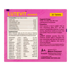 Mascon Pharmacal Lutevit Advance Tablet, Sugar-Free, 30-Pack product image 2 - Mamasjan